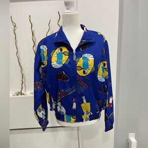 Blue Patterned Women's Jacket